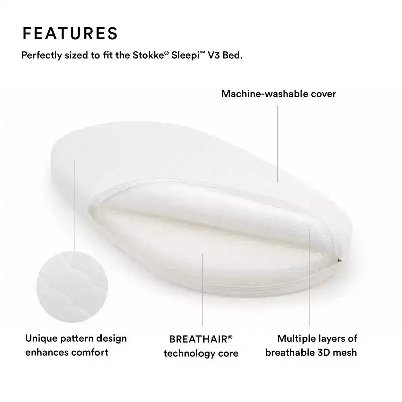 Materasso per culla in schiuma traspirante Sleepi Bed da 3,3 cm