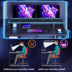Scrivanie per computer da 55'' con libreria reversibile, scrivania da lavoro in piedi per ufficio domestico/studio/gaming