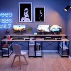 Scrivanie per computer da 55'' con libreria reversibile, scrivania da lavoro in piedi per ufficio domestico/studio/gaming