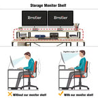 Scrivanie per computer da 55'' con libreria reversibile, scrivania da lavoro in piedi per ufficio domestico/studio/gaming