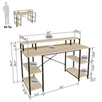 Scrivanie per computer da 55'' con libreria reversibile, scrivania da lavoro in piedi per ufficio domestico/studio/gaming