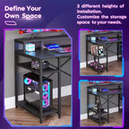 Scrivanie per computer da 55'' con libreria reversibile, scrivania da lavoro in piedi per ufficio domestico/studio/gaming