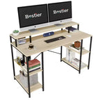 Scrivanie per computer da 55'' con libreria reversibile, scrivania da lavoro in piedi per ufficio domestico/studio/gaming