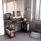 Scrivanie per computer da 55'' con libreria reversibile, scrivania da lavoro in piedi per ufficio domestico/studio/gaming