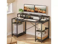 Scrivanie per computer da 55'' con libreria reversibile, scrivania da lavoro in piedi per ufficio domestico/studio/gaming