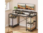 Scrivanie per computer da 55'' con libreria reversibile, scrivania da lavoro in piedi per ufficio domestico/studio/gaming