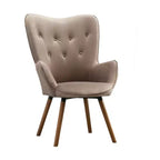 Poltrona d'accento Doarnin Contemporary Silky Velvet con bottoni, color cioccolato