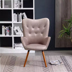 Poltrona d'accento Doarnin Contemporary Silky Velvet con bottoni, color cioccolato