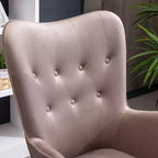 Poltrona d'accento Doarnin Contemporary Silky Velvet con bottoni, color cioccolato