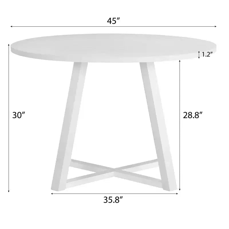 Set da pranzo rotondo Evatt da 5 pezzi, tavolo rotondo in legno con 4 sedie