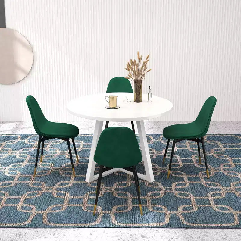 Set da pranzo rotondo Evatt da 5 pezzi, tavolo rotondo in legno con 4 sedie