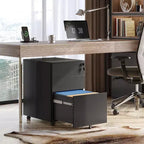 DEXYLLO Locking File Cabinet, 3 Drawer Rolling Pedestal Under Desk Office, Fully Assembled Except Casters