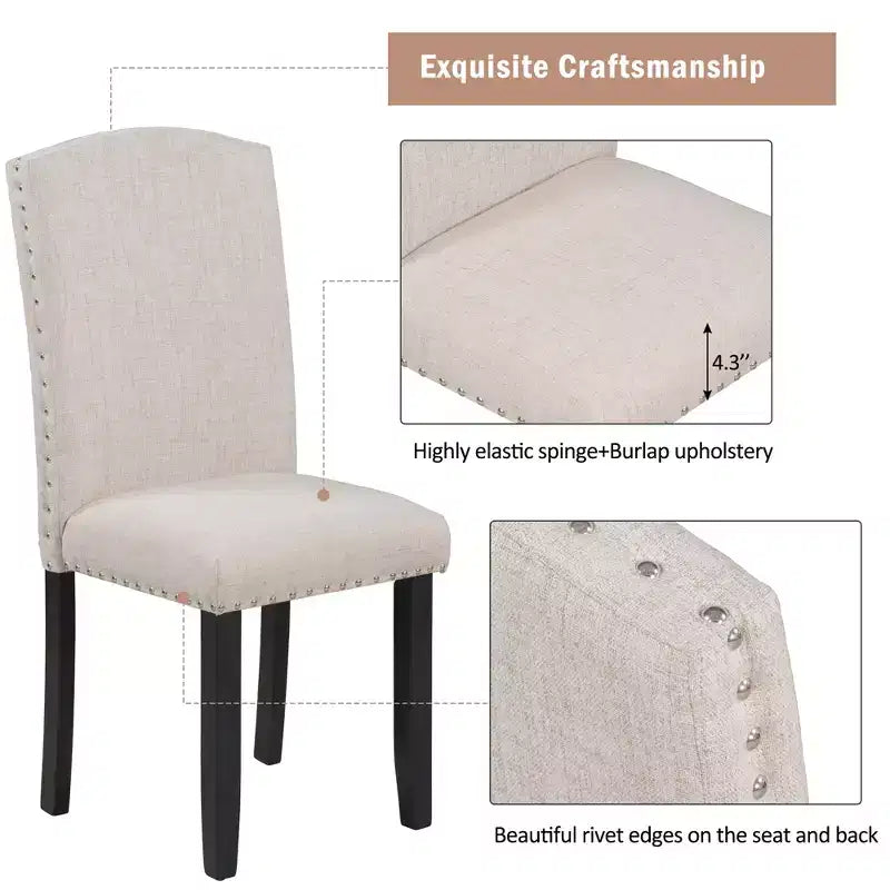 Set da Pranzo Moderno a 6 Pezzi con 4 Sedie, 1 Panchina e Tavolo con Piano in Impiallacciatura Effetto Marmo - Bianco