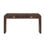 Consolle ad arco con cassetti, Tavolo da ingresso minimalista in legno con cassetti per ingresso