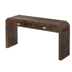 Consolle ad arco con cassetti, Tavolo da ingresso minimalista in legno con cassetti per ingresso