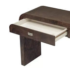 Consolle ad arco con cassetti, Tavolo da ingresso minimalista in legno con cassetti per ingresso