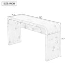 Consolle ad arco con cassetti, Tavolo da ingresso minimalista in legno con cassetti per ingresso