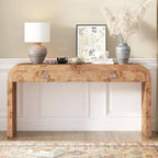 Consolle ad arco con cassetti, Tavolo da ingresso minimalista in legno con cassetti per ingresso