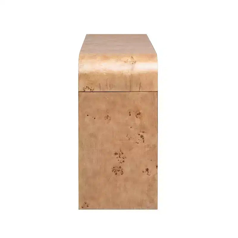 Consolle ad arco con cassetti, Tavolo da ingresso minimalista in legno con cassetti per ingresso