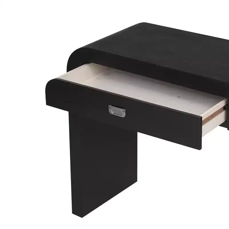 Consolle ad arco con cassetti, Tavolo da ingresso minimalista in legno con cassetti per ingresso