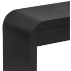Consolle ad arco con cassetti, Tavolo da ingresso minimalista in legno con cassetti per ingresso