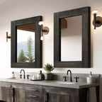 Specchio da bagno rustico con cornice in legno massello da parete per camera da letto, soggiorno, ingresso, decorazione da parete