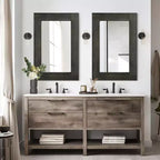 Specchio da bagno rustico con cornice in legno massello da parete per camera da letto, soggiorno, ingresso, decorazione da parete