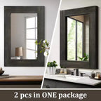 Specchio da bagno rustico con cornice in legno massello da parete per camera da letto, soggiorno, ingresso, decorazione da parete