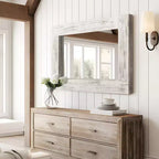 Specchio da bagno rustico con cornice in legno massello da parete per camera da letto, soggiorno, ingresso, decorazione da parete