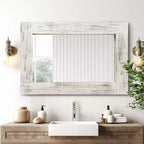 Specchio da bagno rustico con cornice in legno massello da parete per camera da letto, soggiorno, ingresso, decorazione da parete