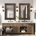 Specchio da bagno rustico con cornice in legno massello da parete per camera da letto, soggiorno, ingresso, decorazione da parete