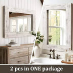 Specchio da bagno rustico con cornice in legno massello da parete per camera da letto, soggiorno, ingresso, decorazione da parete