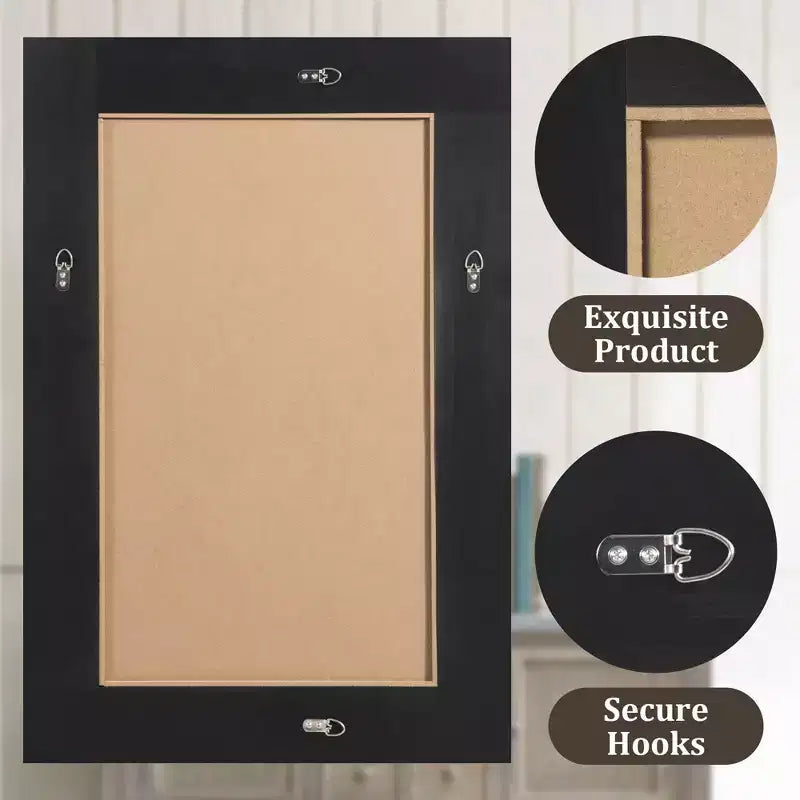 Specchio da bagno rustico con cornice in legno massello da parete per camera da letto, soggiorno, ingresso, decorazione da parete