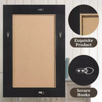 Specchio da bagno rustico con cornice in legno massello da parete per camera da letto, soggiorno, ingresso, decorazione da parete