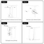 Specchio a figura intera ad angolo retto con micro arco intagliato in legno massiccio nero da 69x30 pollici (senza staffa)