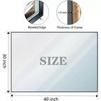 Specchio da bagno con cornice nera 40 x 30 pollici, specchio da parete rettangolare con vetro flottante e cornice in alluminio spazzolato, montaggio verticale o orizzontale