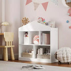 Libreria per bambini con tetto, organizzatore portaoggetti a 5 cubi con ripiano superiore, libreria moderna per sala giochi, camera da letto, aula, 89 x 89 x 30 cm