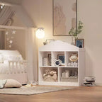 Libreria per bambini con tetto, organizzatore portaoggetti a 5 cubi con ripiano superiore, libreria moderna per sala giochi, camera da letto, aula, 89 x 89 x 30 cm