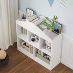 Libreria per bambini con tetto, organizzatore portaoggetti a 5 cubi con ripiano superiore, libreria moderna per sala giochi, camera da letto, aula, 89 x 89 x 30 cm