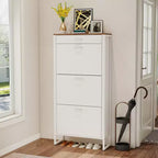 MAYEERTY Shoe Storage Cabinet with 3 Flip Drawers Slim Freestanding Storage Rack for Entryway Hallway HIdden Narrow Shoe Organizes for Heels Boots