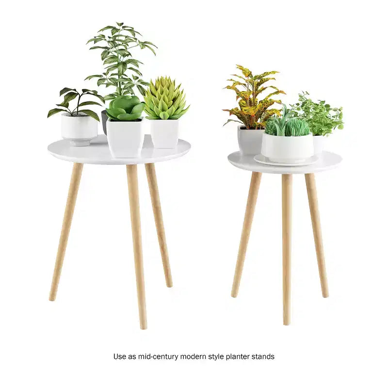 Set di 2 tavolini impilabili, bianco