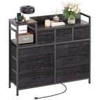 9-Drawer Storage Bedroom Dresser TV Stand | Multi-Functional with Built-in Charging Station, Tall Dresser for Closet Organization, Apartments