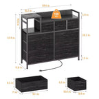 Comò a 9 cassetti per camera da letto con supporto TV | Multifunzionale con stazione di ricarica integrata, cassettiera alta per organizzazione dell'armadio, appartamenti
