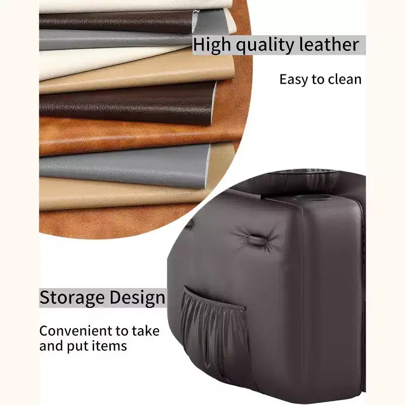 Poltrona reclinabile da 22'', manuale in pelle PU con portabicchieri e tasche laterali, design ergonomico per asilo nido, soggiorno, camera da letto