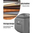 Poltrona reclinabile da 22'', manuale in pelle PU con portabicchieri e tasche laterali, design ergonomico per asilo nido, soggiorno, camera da letto