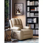 Poltrona reclinabile da 22'', manuale in pelle PU con portabicchieri e tasche laterali, design ergonomico per asilo nido, soggiorno, camera da letto