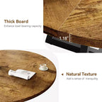 Tavolo da pranzo rotondo industriale da 47 pollici per 4 persone, piano in legno rustico marrone con base in metallo, tavolo moderno per cucina e sala da pranzo, sedie non incluse