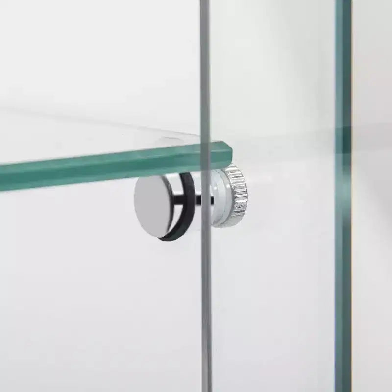 Vetrinetta in vetro temperato, Armadietto portavino, Classificatore, Luce Paipai a batteria, Piedini regolabili, Soggiorno Camera da letto Ufficio, Bianco