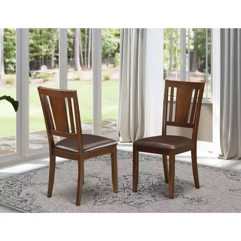Sedia da pranzo Belmont, seduta in legno, finitura mogano, 48 L x 46 P x 90 A cm, set da due