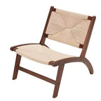Sedia moderna d'accento in stile bohémien - Legno di faggio scandinavo, seduta e schienale in iuta intrecciata (Ambra chiaro-Beige)